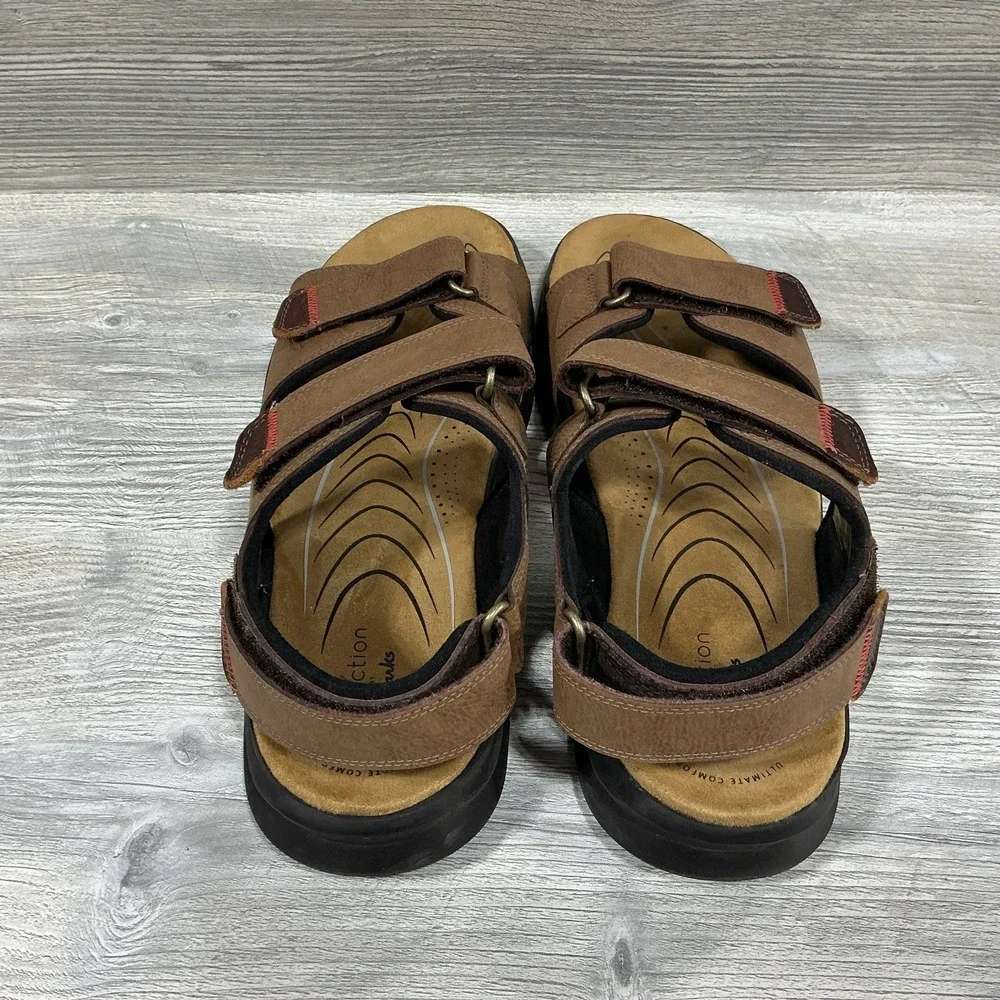 Clarks Collection 261594717110 Tan Leather Hapsford Creek Sandals Men's US 12 M